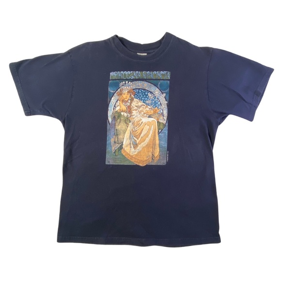 Vintage 2000s Princess Hyacinth by Alphonse Mucha Art T-Shirt - Picture 1 of 16